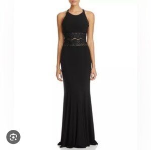 LM Collection Black Embellished Halter Maxi Dress